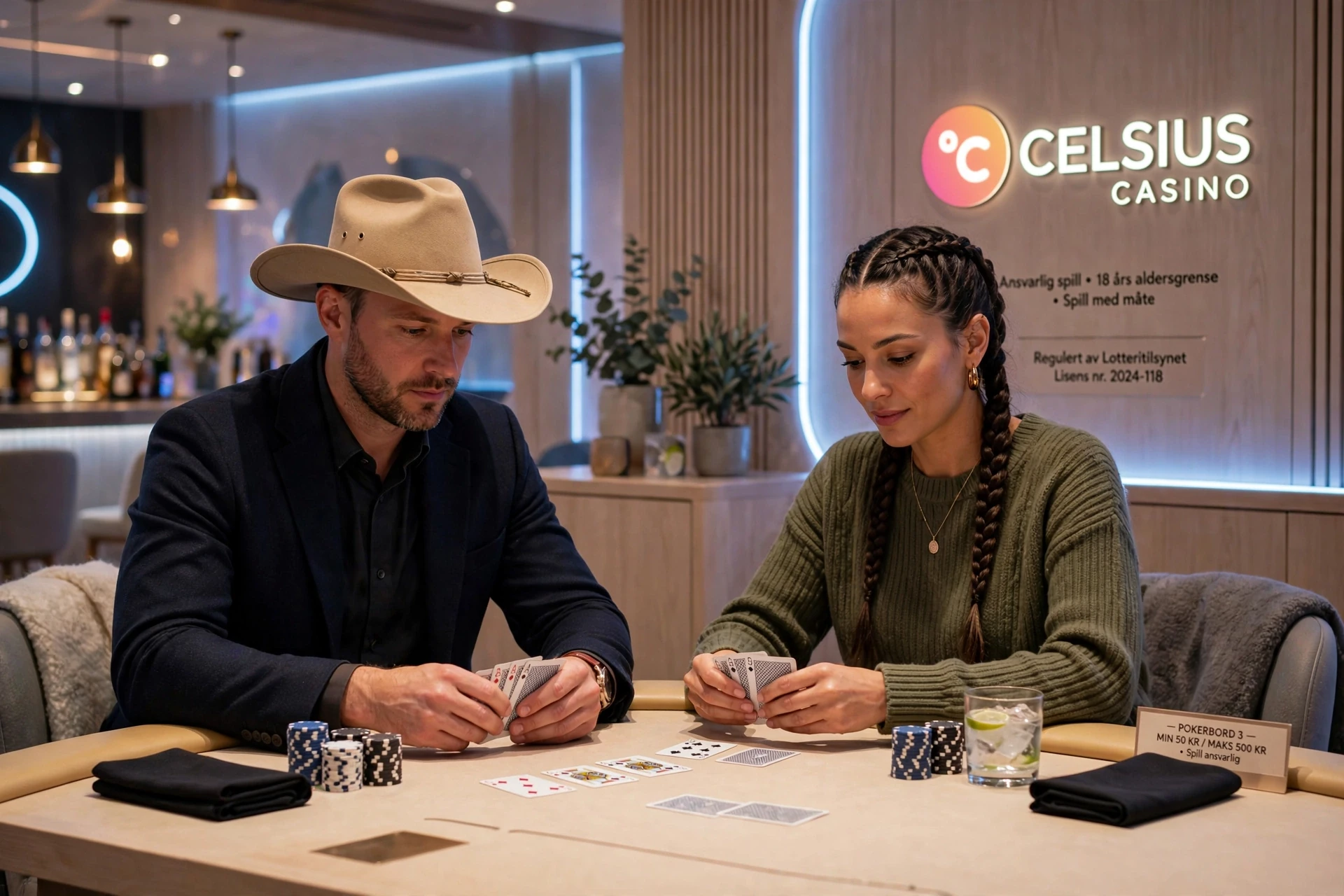 foto av to pokerspillere på CELSIUS CASINO